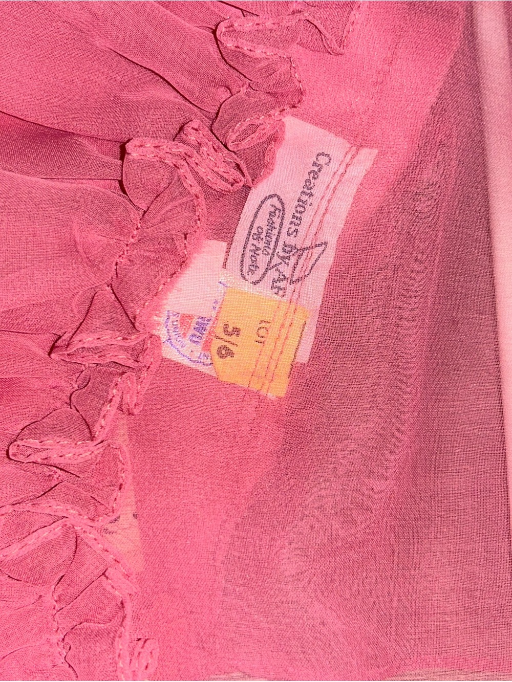 Vintage Raspberry Pink Maxi Dress with Ruffle Collar - Picture 5 of 7
